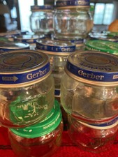  GERBER/Beechnut Empty CLEAN 2.5 Oz Baby Food Jars w/ Lids for Crafts Free Ship