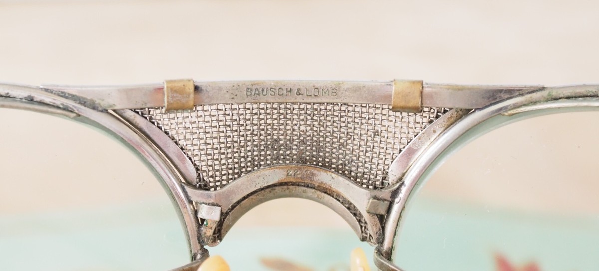 Vintage Bausch and Lomb Safety Glasses steampunk 1940s mesh metal