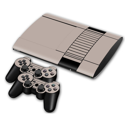PS3 PlayStation 3 Super Slim Skin Design Aufkleber Schutzfolie Set- Retro NES