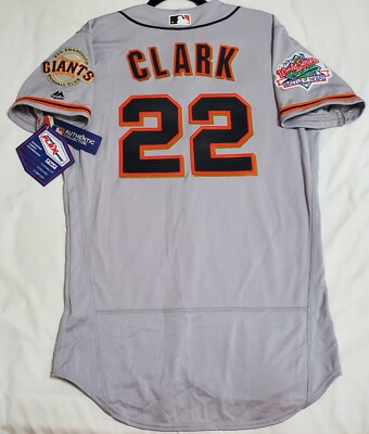 AUTHENTIC MAJESTIC WILL CLARK 44 LARGE SAN FRANCISCO GIANTS FLEX