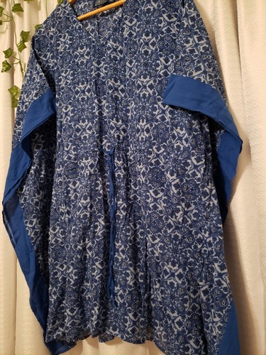 D & Co Women’s Sz Large Cottage Core Mom Beach Blue Tunic - Picture 2 of 5