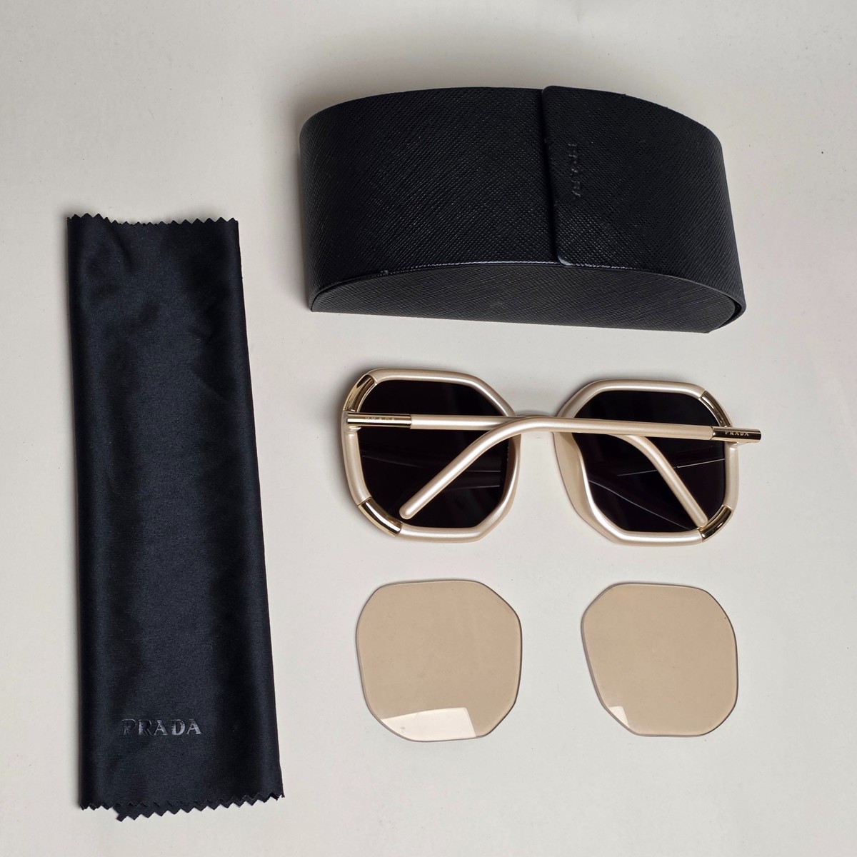 Prada Sunglasses 2020 Octagon Oversized Cream Beige PR20XS SPR 20X