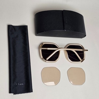 Prada Sunglasses 2020 Octagon Oversized Cream Beige PR20XS SPR 20X
