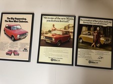 3x New Framed 1970’s Classic Mini Clubman Magazine Advert Print A4 Man Cave