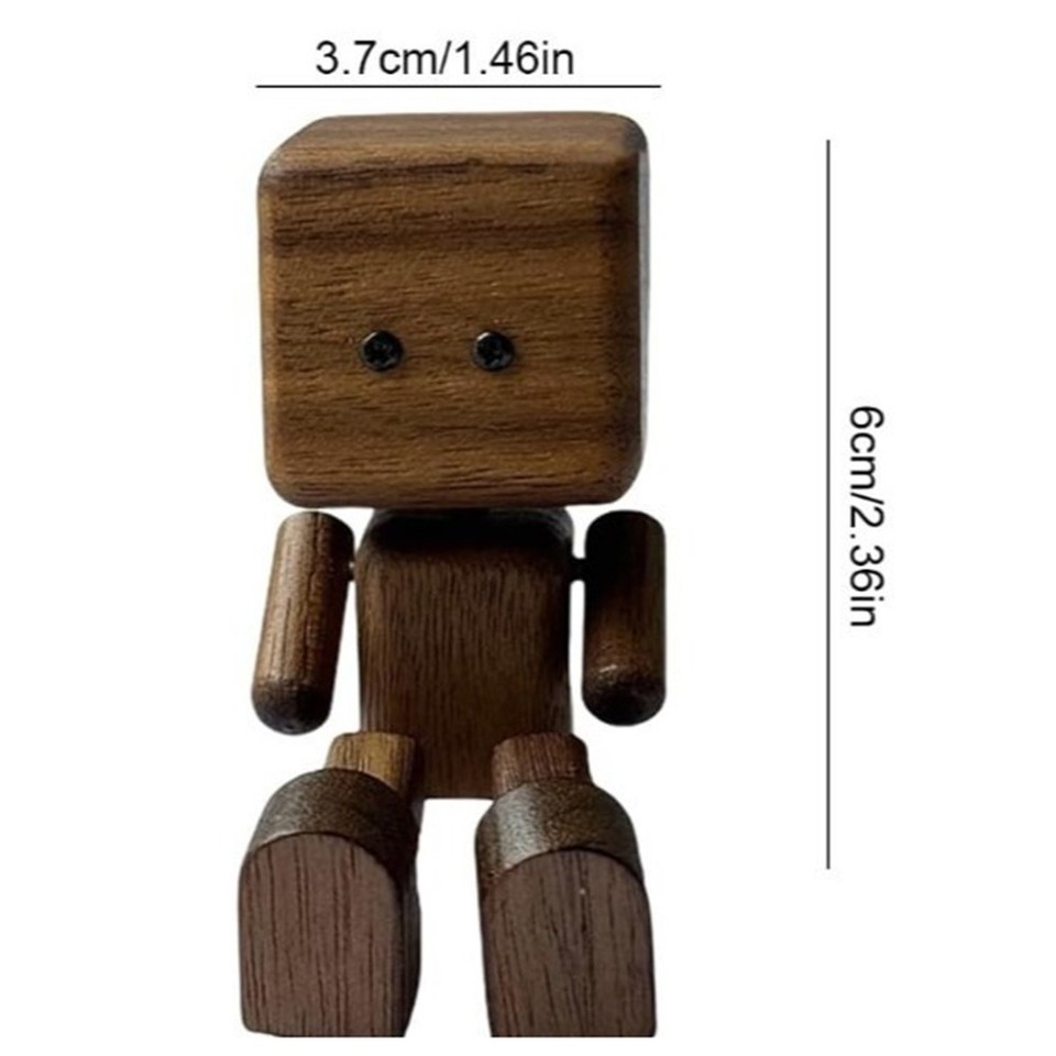Ratpzou Shaking Wooden Man Figurine, Poupées En Bois Aux
