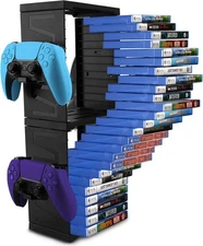 Game Storage Tower for PS5/PS4/Xbox Series S & X - Universal Video Game Disc Org