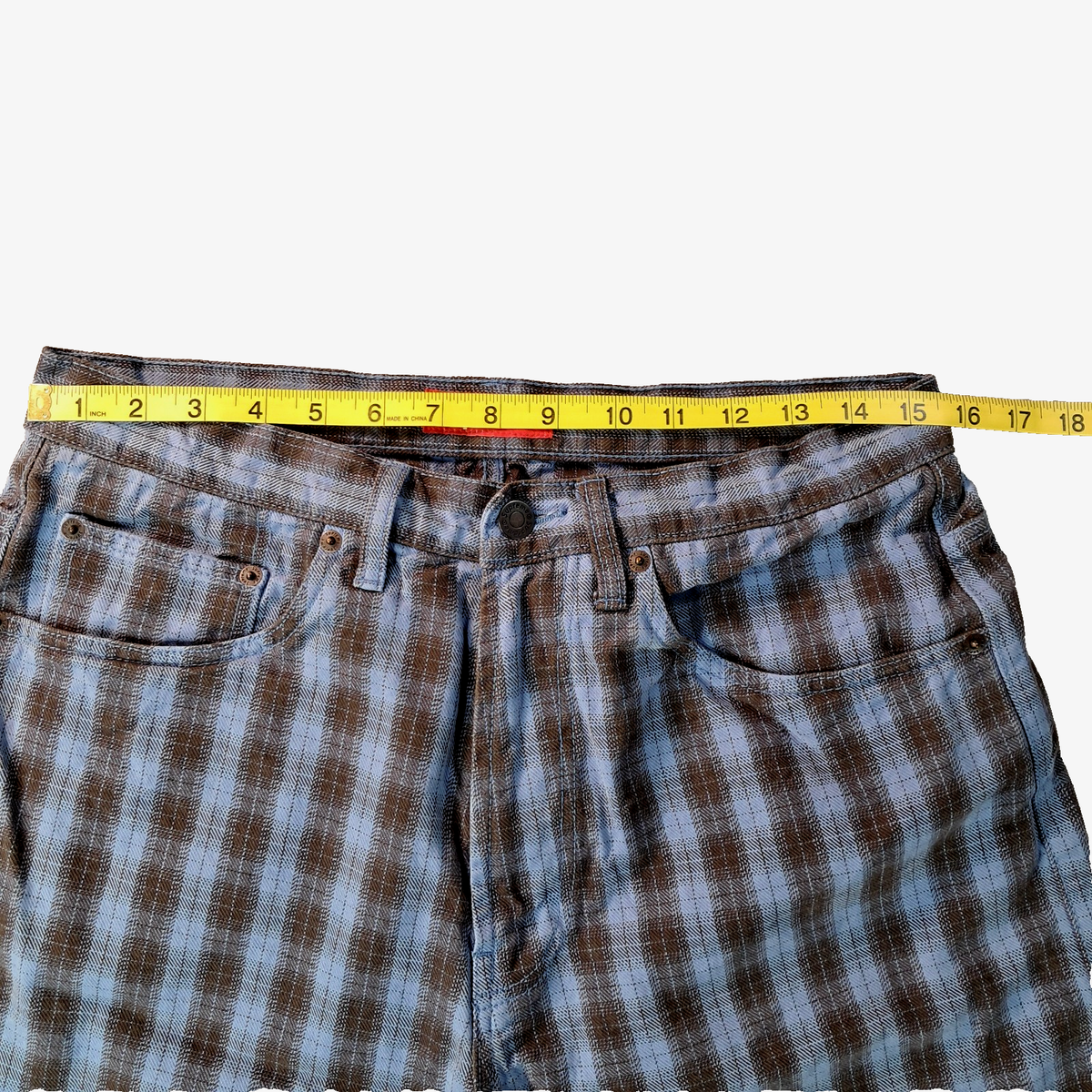 Supreme Baggy Shorts Men's Size 30 Plaid (Blue/Black) Long Below