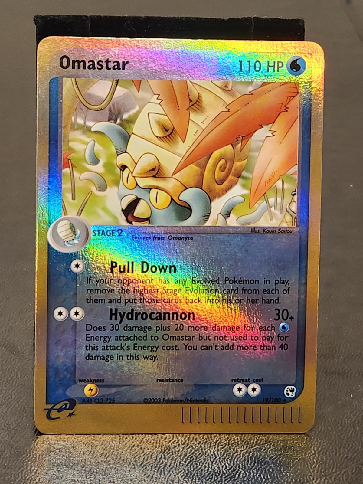 Omastar 19/100 NM EX Sandstorm Reverse Holo Vintage Pokémon Card