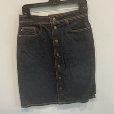 NEW Vintage Polo Ralph Lauren Womens Button Front Jean Mini Skirt Size 6 Western