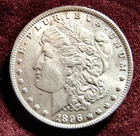 1896 MORGAN DOLLAR, UNC.