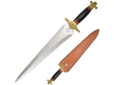Old Ram Handmade Full Tang Crusader Dagger With Leather Sheath