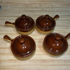Vintage French Onion Soup Crocks with Lids - Set Of 4- China-NICE