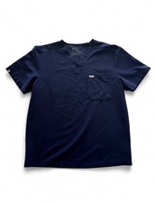 FIGS Scrub Top Mens XL Navy Blue Technical Collection V Neck Pockets Medical