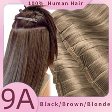 FULL HEAD Tape In Skin Weft Remy 100 Human Hair Extensions Remi Thick 24" 200g