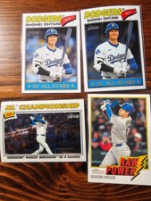 4 Shohei Ohtani 2026 Topps Heritage Lot 2x White Chrome, 1x Raw Power, 1x Base