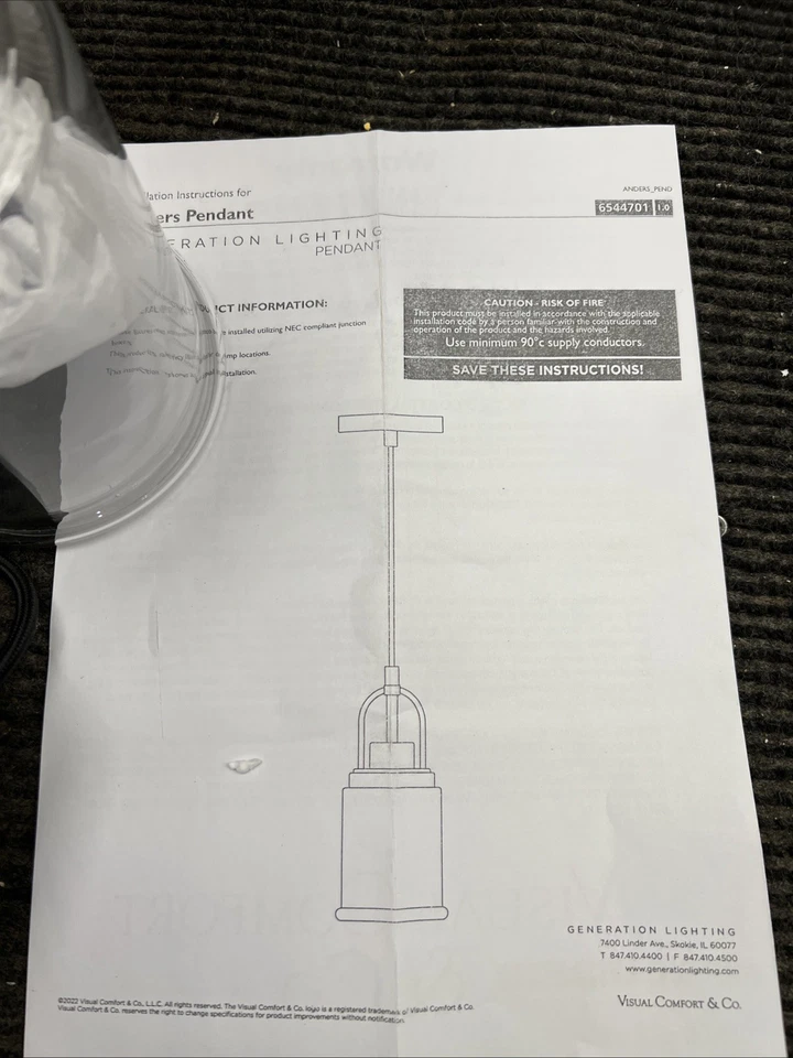 Visual Comfort Mini Pendant Light 6544701-112 - Image 2 of 4