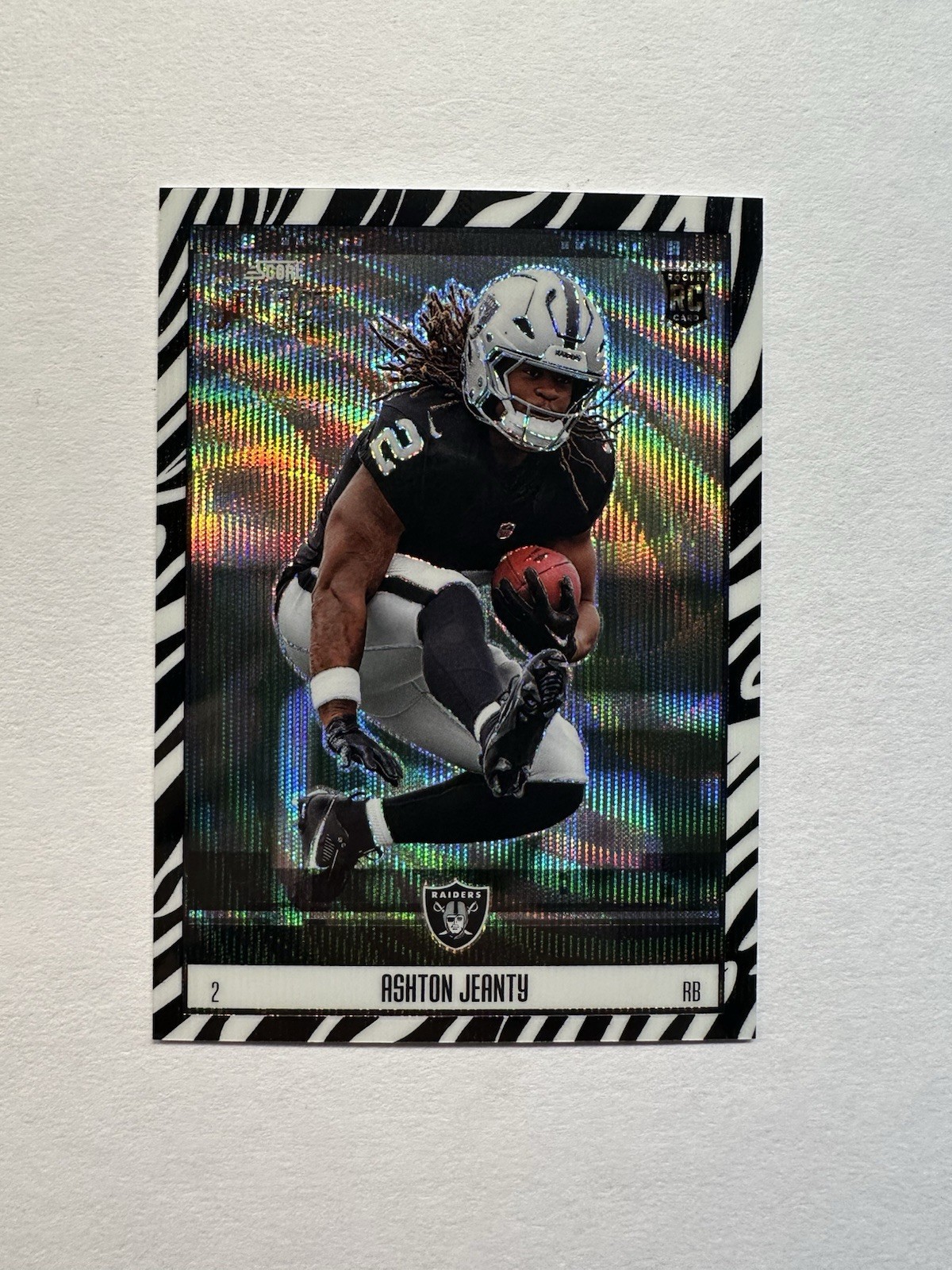 2025 Select Ashton Jeanty Throwback Rookie Zebra Prizm Las Vegas Raiders