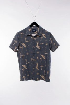Deus Ex Machina - Dudley Surfer Hemd Stonewash aus Rayon, Lifestyle-Aufdruck