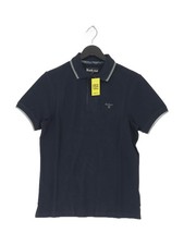 Barbour Men's Polo S Blue 100% Cotton Basic New with tags