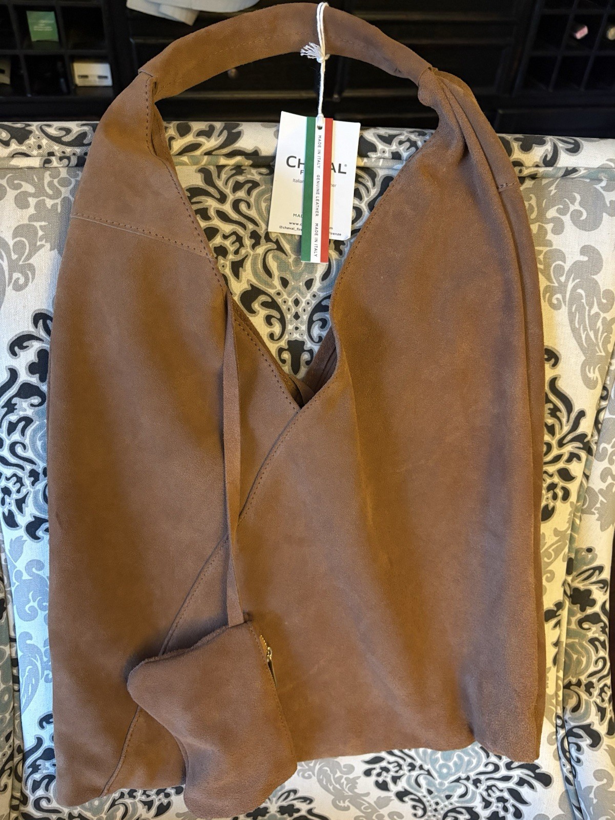 NWT-Cheval Firenze Italy Genuine Leather Suede Hobo Shoulder Bag Purse