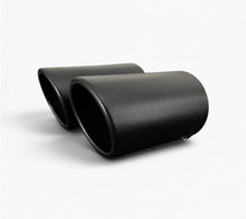 Auspuffblenden f�r BMW E46 Cabrio schwarz Endrohre Edelstahl 70mm Sportauspuff