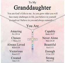 Cross Necklace for Girls Christian Religious Jewelry Gifts for Girls Daughter Gr