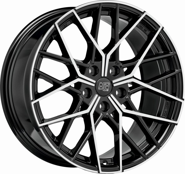 4x Alufelgen MSW 74 GLOSS BLACK FULL POLISHED 8,5x20 ET20 LK5 112 20 Zoll Felgen