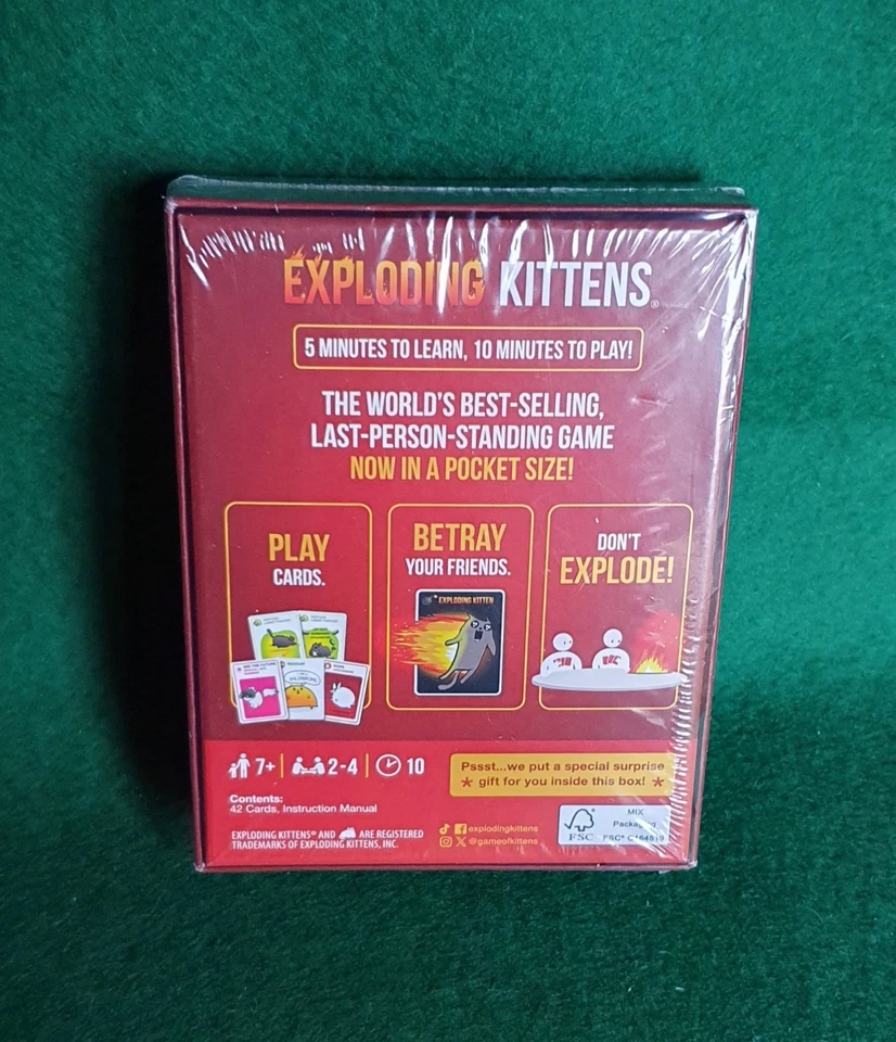 NEW & SEALED! EXPLODING KITTENS ~ GRAB & GAME ~ POCKET/TRAVEL SIZE ~ VERS. 2.0 - Image 2 of 4