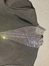 Black Mini Dress with Crystal's Stretch Size Large New Without Tags