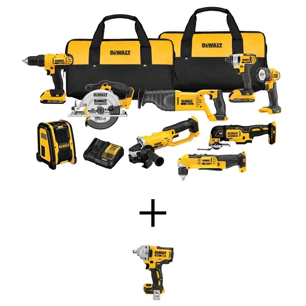 20V MAX XR 10-Tool Combo Kit with 1/2 in Impact Wrench