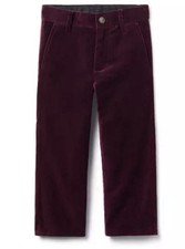  69 Janie and Jack Velvet Party Pant Burgundy 100 Cotton Size 6-12 months