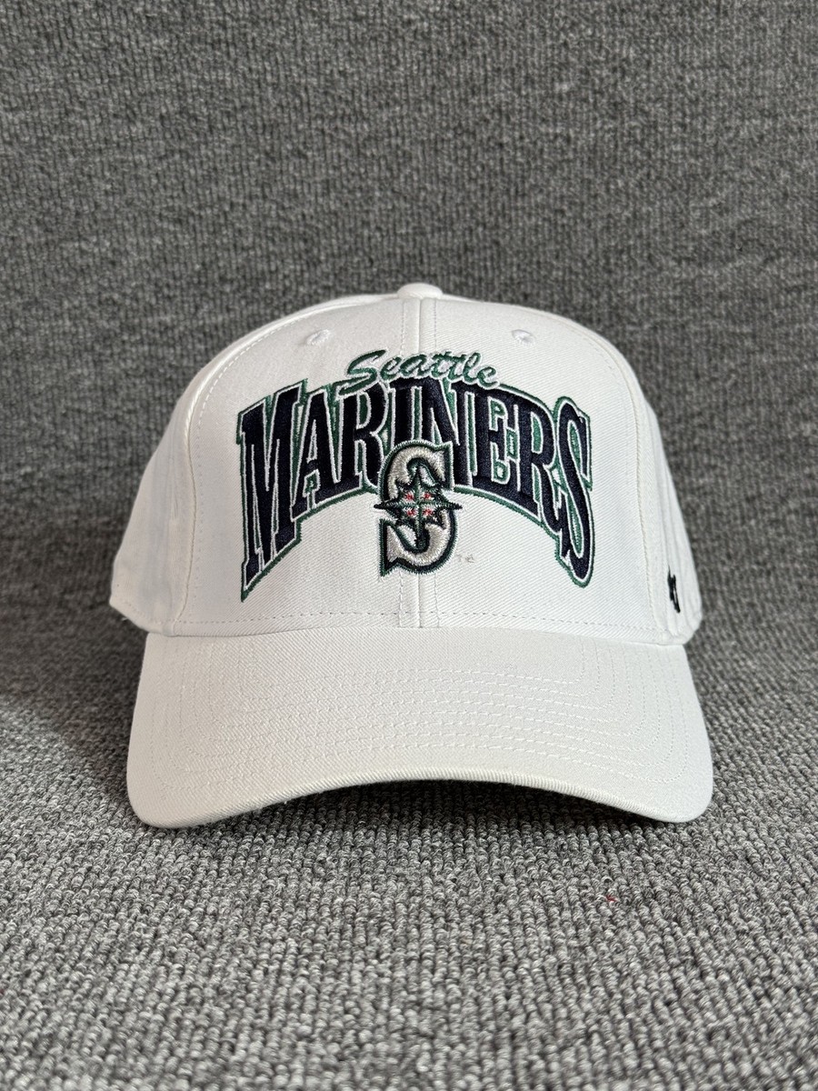 '47 Brand Seattle Mariners MLB White Snapback Hat Script Logo Cap