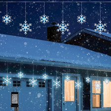 9 ft 150 LEDs Christmas Snowflake Icicle Lights,Curtain Lights with 10 Drops,