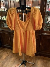 Free People Mandarin Orange Babydoll Dress Size Small
