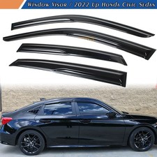 For 2022-2025 Honda Civic Sedan Mugen Style Window Visors Rain Guards Deflectors