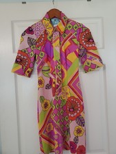 Marciano NOT GUESS Short 100% Silk Dress Mod Y2K XS XSmall Colorful Hippy Boho 