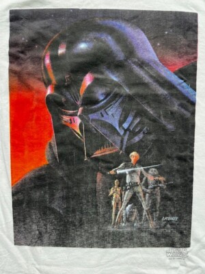 VINTAGE 1994 STAR WARS: Adventures of Luke Skywalker R. McQUARRIE  S/Stitch Sz L