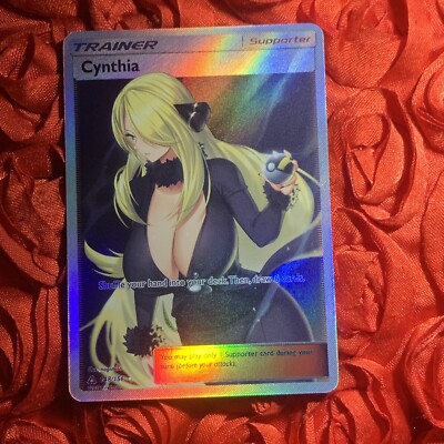 Cynthia Trainer Fire Goddess Waifu Anime ACG Holo Card Solo Hot Girl Black