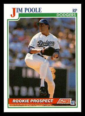 1991  Score Jim Poole RC Rookie Prospect  Dodgers #357 Centered Mint