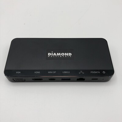 Diamond USB-C 4K Triple Display Multi-Stream Transport Dock, Mini DP, HDMI, VGA