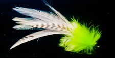 4 CHARTREUSE THINGS  SALTWATER  FLY  FISHING FLIES WITH WEED GUARD