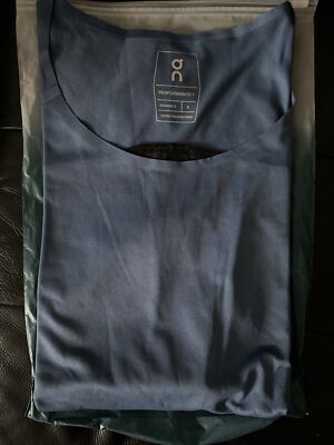 ON PERFORMANCE-T RUNNING SHIRT WOMENS SMALL CERULEAN BLUE