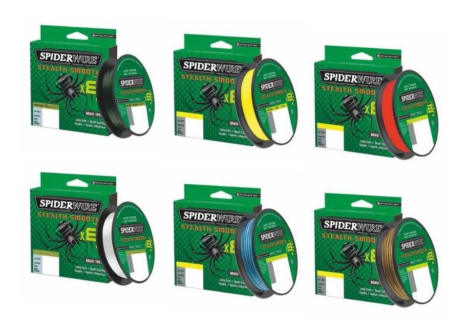(0,09 €/m) SPIDERWIRE Stealth Smooth 8 300m/150m geflochtene Angelschnur