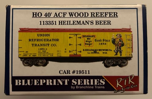 BRANCHLINE TRAINS Blueprint HO 113351 40' ACF Wood Reefer 'Heileman's Beer' - Picture 2 of 2