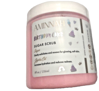 Aminnah Birthday Cake Sugar Body Scrub 8 oz , NEW and SEALED