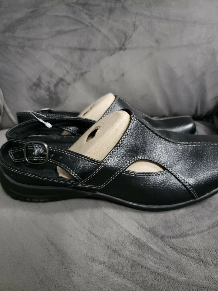 Easy Street 女式 7 码宽男式皮革上吊带平底舒适 — 第 3/4 张图片