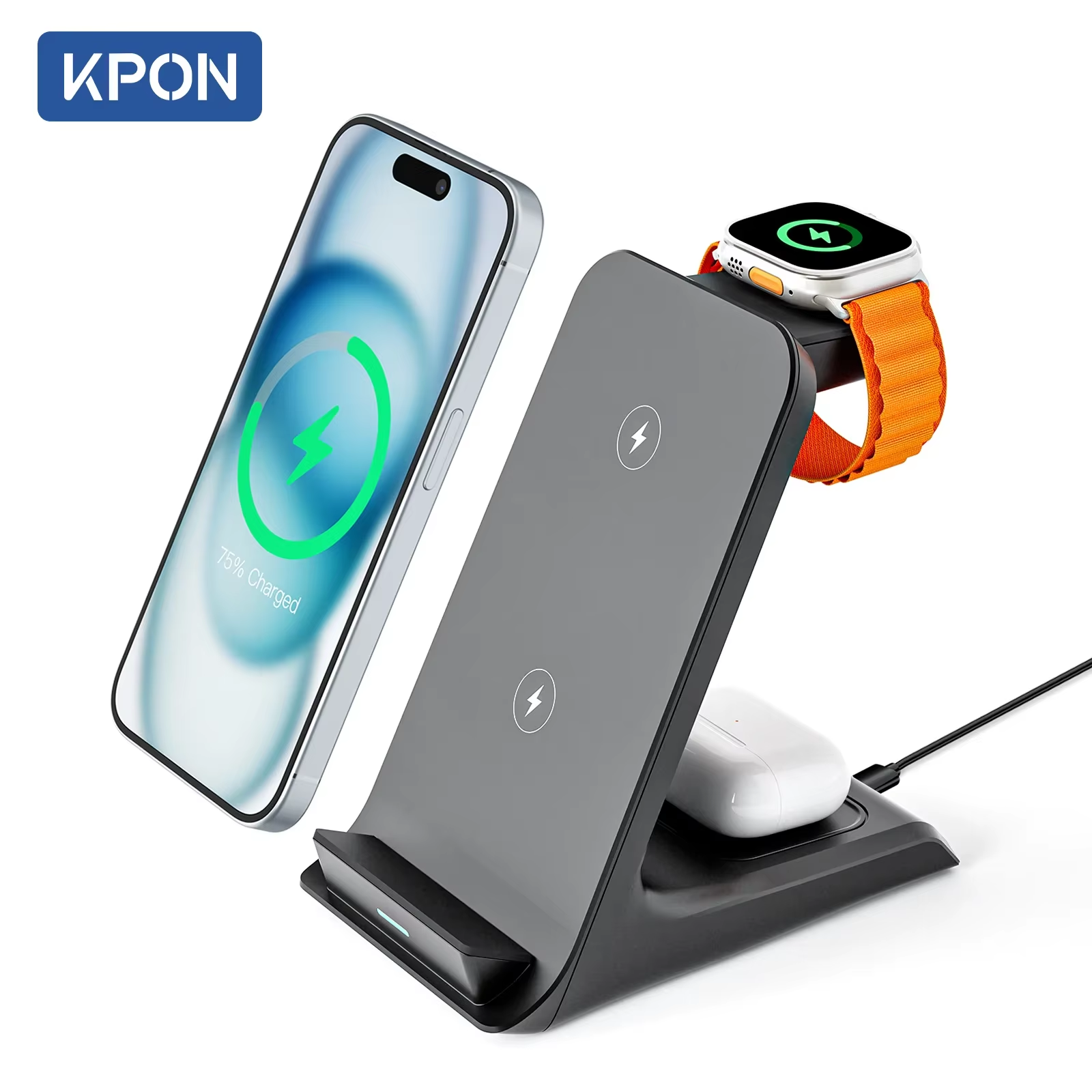 3 in 1 Wireless Charger Stand Fast Charging Station Dock for