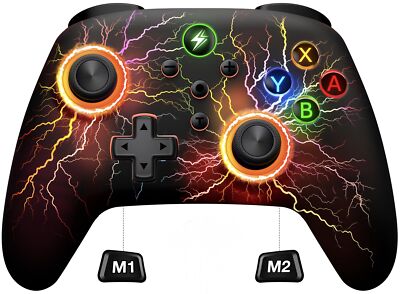 Wireless Switch Pro Controller for Nintendo Switch Controller, Cool RGB Wired...