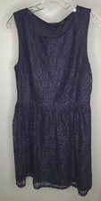 Forever 21 Women's Dress Size Large Navy Blue Lace Sleeveless