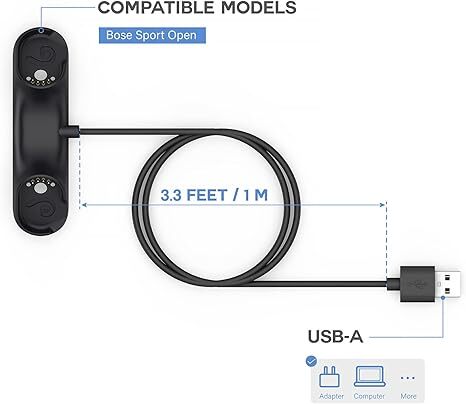 Alternate view of Portable Magnetic Headset Charging Base Usb Bose Sport Open Earbuds